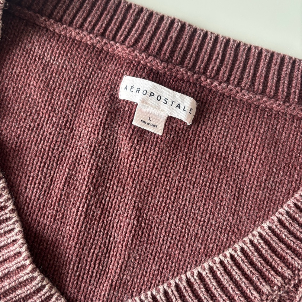 Aeropostale Cropped Cable Knit Sweater, Size L - Picture 5 of 8